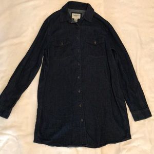 Long dark denim shirt
